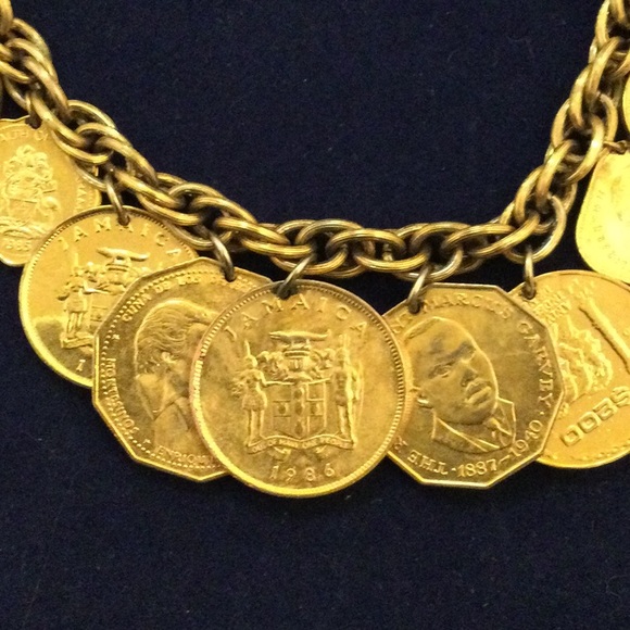 Gold-plated real coins 17-inch chain—80s fabulous! - Picture 3 of 7